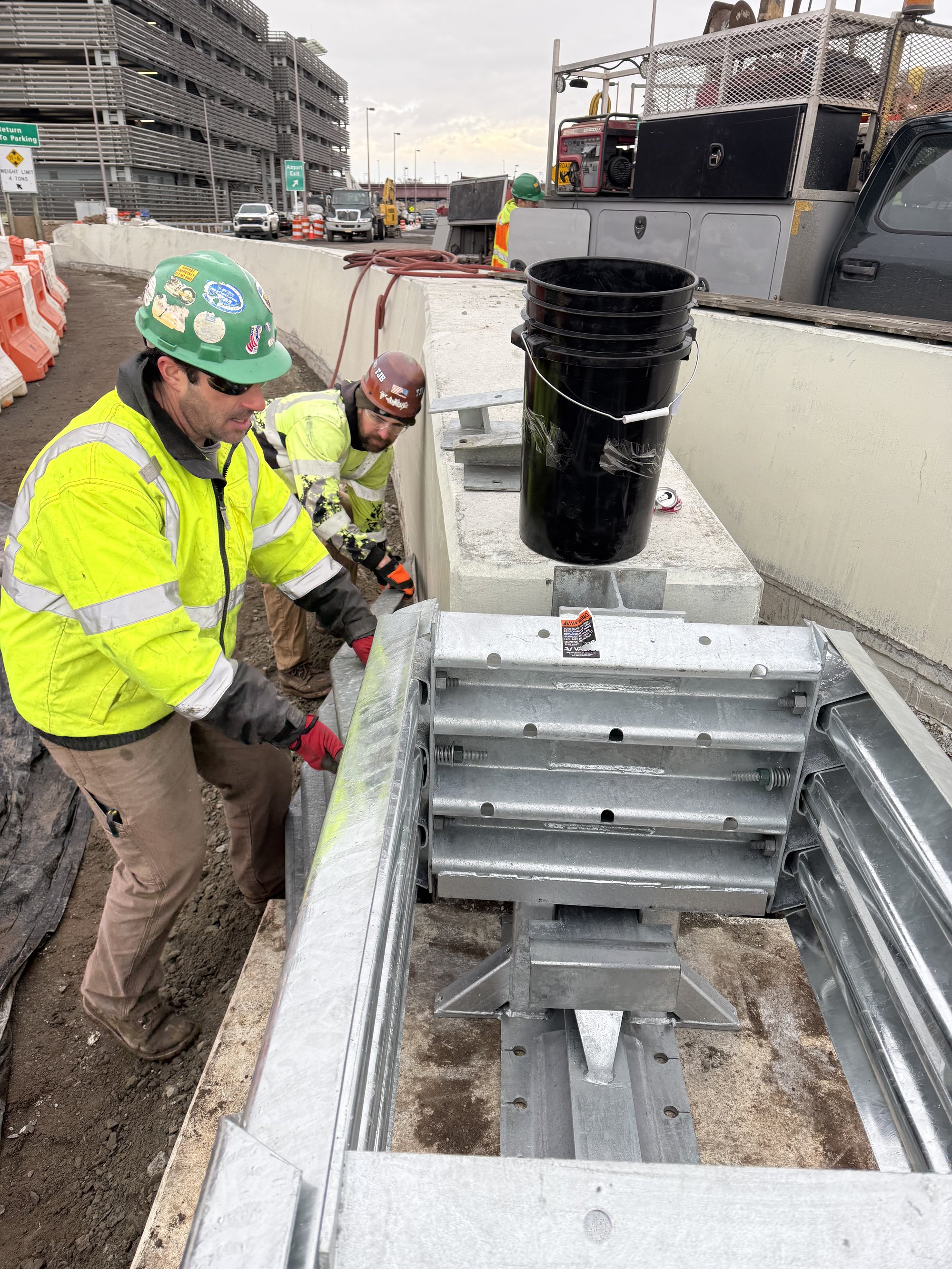 Road Safety Systems guiderail installation crew